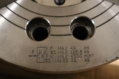 Samchully 10" 3-Jaw MV-210 Mega Bore Open-Center Hydraulic Chuck M90 x P 2 thread, A2-8