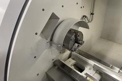 Milltronics ML16 CNC Engine Lathe, 8200 CNC Control, 8 Station Turret, Tailstock, 3-Jaw Chuck, Coolant, Enclosure