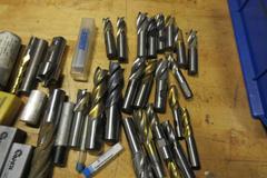 Mill Cutting Tools, End Mills Mostly High Speed Steel, Some Carbide, Used and New, Some Resharpened