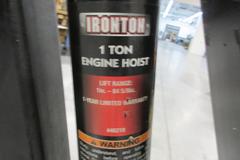 Ironton 1 Ton Engine Hoist With Folding Legs and Adjustable Boom Length