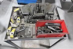 Portable Metal Rolling Cart; Including Contents, Clamp Down Hardware, Cat30 Toolholder Vice