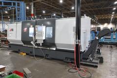 Haas ST-55 CNC Lathe Turning Center, 12.5" Hole, 12 Station Turret, Tailstock, (2) 26" Chucks, 1,000 PSI Coolant - NEW 2023 - LIKE NEW ONLY 10 Spindle Hours!