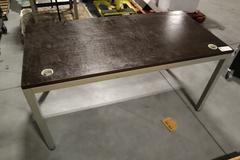 Laminate Top Work Table, Cable Management Holes