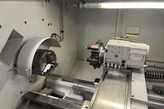 Milltronics ML16 CNC Engine Lathe, Series G, 8200 CNC Control, 8 Station Turret, Tailstock, 3-Jaw Chuck, Coolant, Enclosure