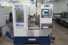 Milltronics RW-15 CNC Vertical Machining Center, 25" x 15" x 20.5". Series D, Milltronics 8200 Control, 16 ATC, 8K RPM, Probing, Chip Auger