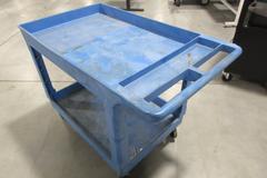 U-Line Heavy Duty Blue Plastic Shop Cart; On Rollers