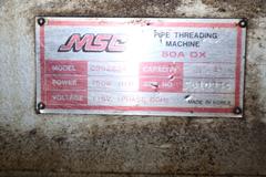 MSC Power Pipe Threader, Model 50A-DX 0952824, 1/2"-2" Capacity, 115V, 1HP, on Stand. With Contents