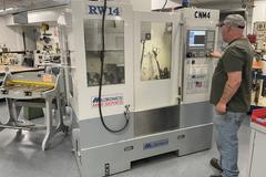 Milltronics RW-14 CNC Vertical Machining Center, 24" X 14" X 20.5", CT 40 Taper, Series A, 8K RPM, Milltronics 8200 CNC Control