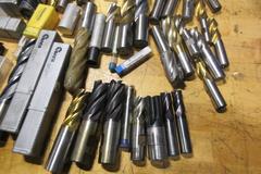 Mill Cutting Tools, End Mills Mostly High Speed Steel, Some Carbide, Used and New, Some Resharpened