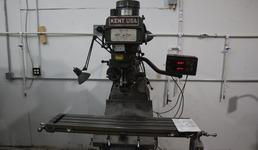 Kent 3VK Vertical Mill, Variable Speed, 10" x 50" Table, Servo Power Table Feed, 2 Axis DRO