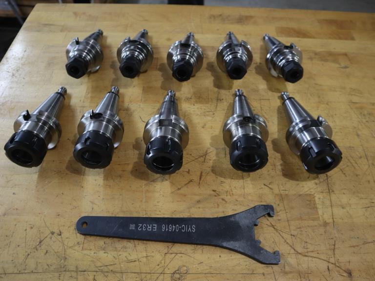 Techniks CT40 Taper Tool Holders: (5) ER-20 Collet Holders, (5) ER-32 Collet Holders