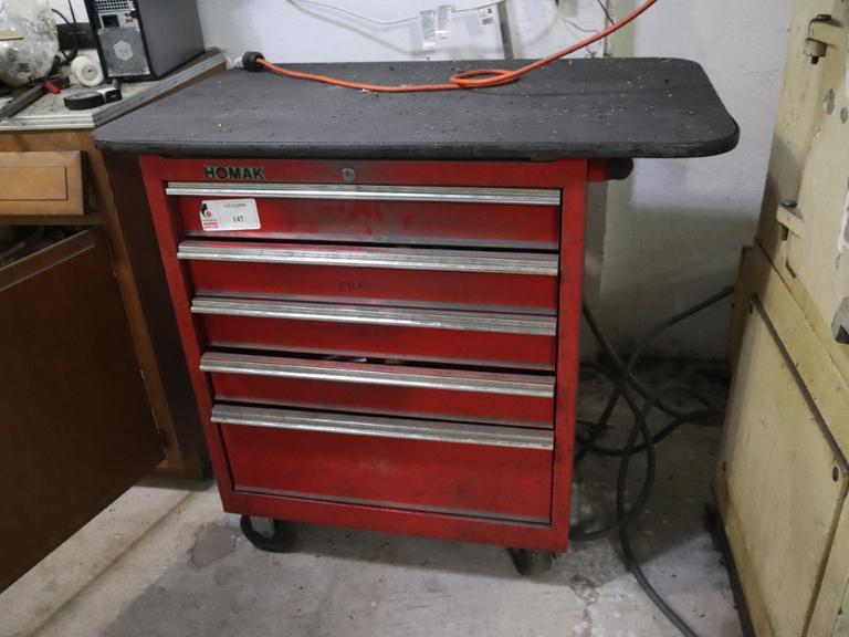 Homak 6 Drawer Rolling Tool Cabinet with Contents