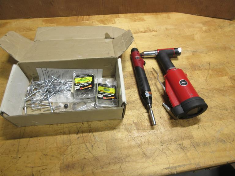 Florida Pneumatic Rivet Gun Model FP-891, and Desoutter Pneumatic Screwdriver Model SC2-065A500-S4Q