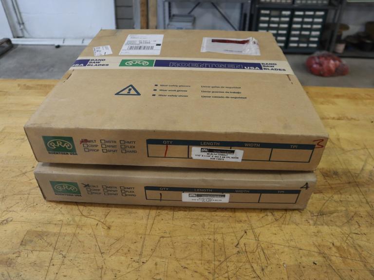 NEW Roentgen Band Saw Blades (2) 1.25" x 11'6" x .042 Bi-Alpha Cobalt - Fit the Peerless Saw Lot 60 in this Auction