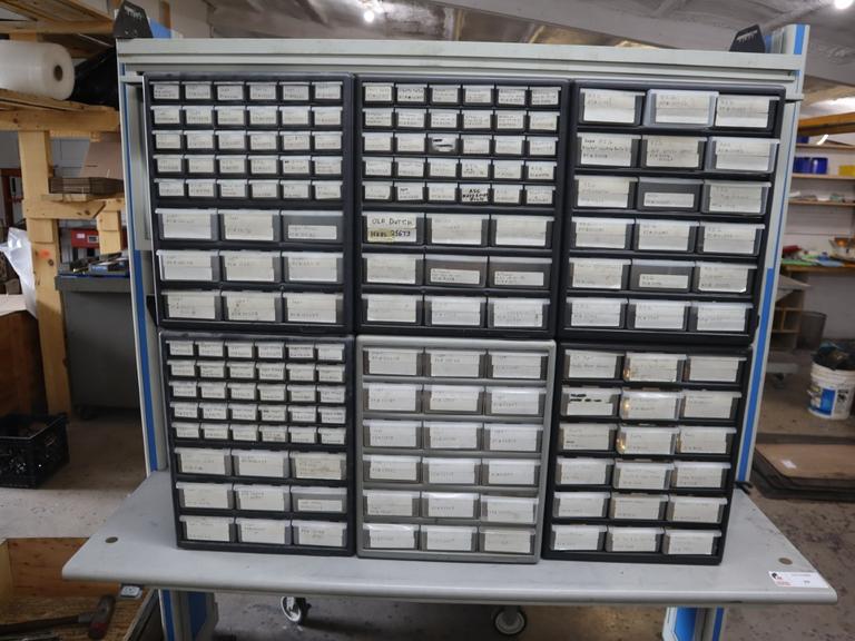 (6) Multi-Bin Plastic Cabinets - Empty