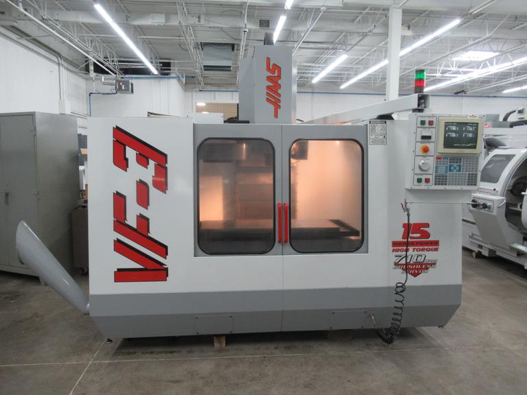 Haas VF-3 Vertical Machining Center, 7500 RPM, 20 Station Carousel Tool Changer 4th-Axis Brushed Drive, PCool Nozzle, Chip Auger, 