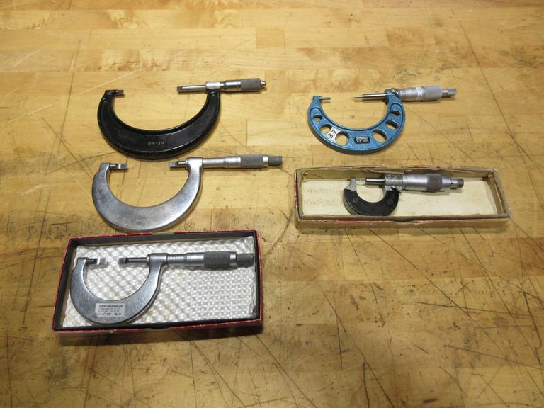 Tubular, Brown & Sharpe, Fowler, 0"-1", 1"-2", 2.5"-3.5", Blade Micrometers, 0"-1" 1"-2" Small Anvil Micrometers
