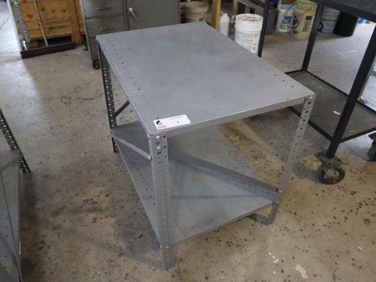 Adjustalbe Metal Table w Lower Shelf