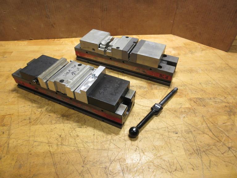 Chick BL4 4" Double Lock Machine Vise (2) with Assorted Soft Jaws and Handle