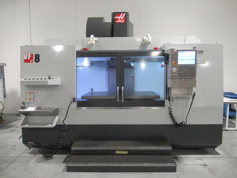 Haas VF-8 CNC Vertical Machining Center, 64" x 40" x 30", CT40, 15K RPM, Probing, TS Coolant, 40 ATC