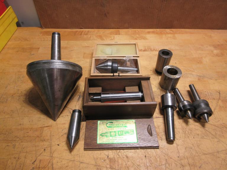 Royal, Concentric, Enco - Live & Dead Centers W/ Adaptors - Morse Taper #2-#4