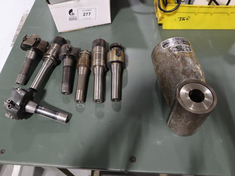 Assorted R8 Facemill & Arbors, Plus Bridgeport 90 Deg Right Angle Milling Head