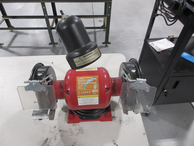 Sunex Tools 6" Double End Bench Grinder With Work Light