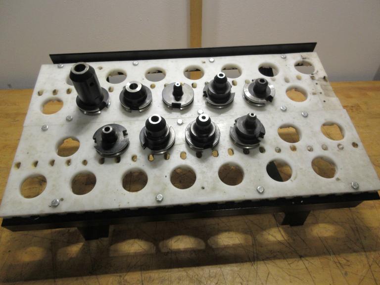 Assorted CAT40 Toolholders & Rack - Rigid Endmill Holders