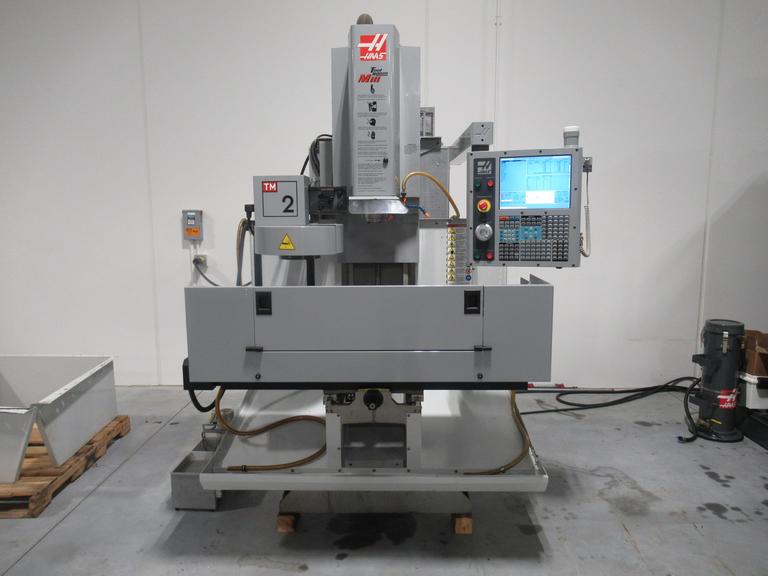 Haas TM-2 CNC Vertical Tool Room Mill, 40" x 16" x 16", 4K RPM, 10 ATC, CT40, Rigid Tap, Coolant - Only 218 Spindle Hours!