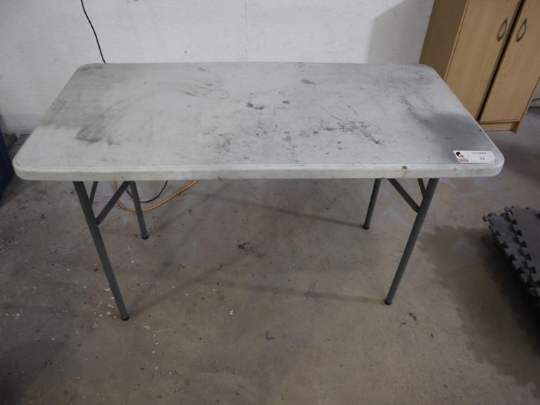 Plastic Table with Folding Metal Legs