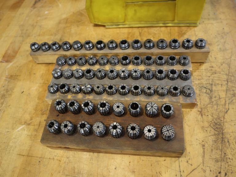 ER20 Flex Collets in Wooden Divider Racks, Approx (67 pcs)