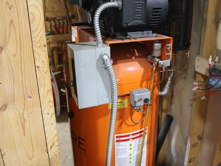 C'Aire 7.5 HP Piston Type Air Compressor, Tw0-Stage with Vertical Air Tank