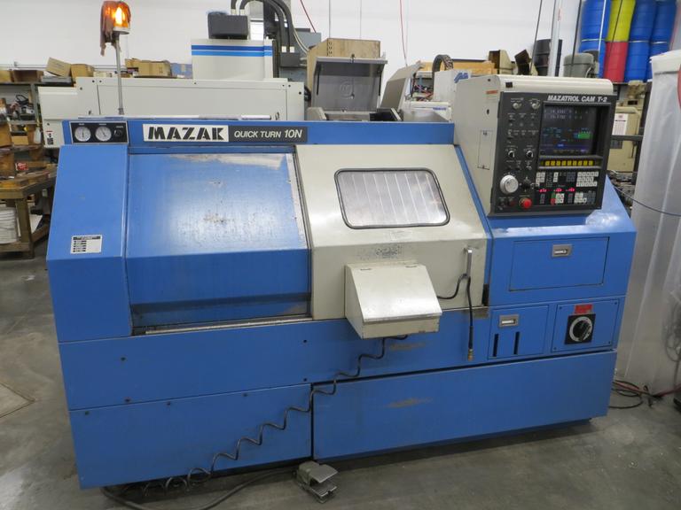 Mazak Quick Turn 10N CNC Turning Center, Mazatrol T-2, 8" 3-Jaw Chuck, Tool Setter, Parts Catcher, Tailstock