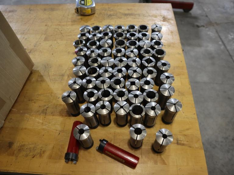5C Collets, Large Lot, Various Sizes and Shapes with Wrenches