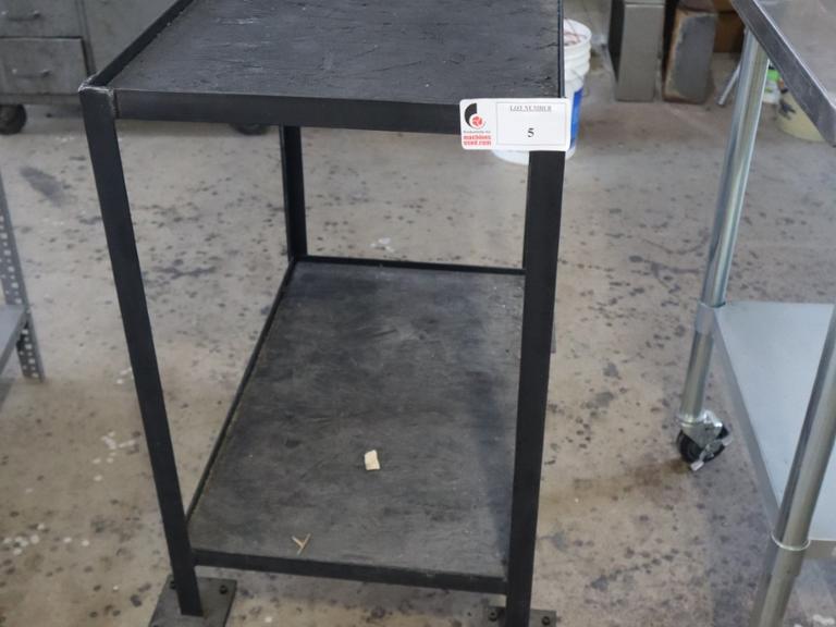 Shop Cart, Steel on Large Casters  with lower shelf