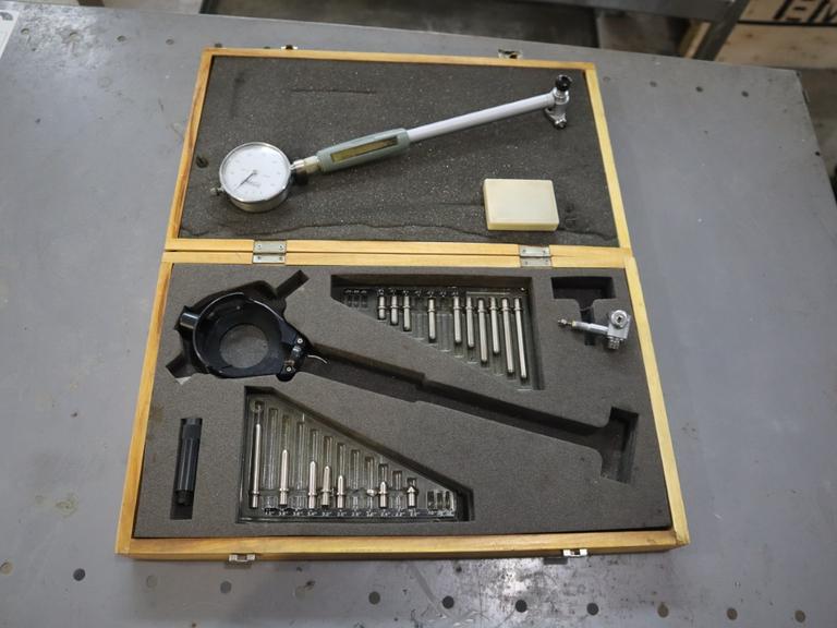Fowler Bore Gage 0-.25 Indicator, .0005 Res Indicator, Wood Divider Box