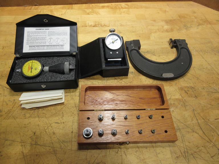 Chamfer Gage, Pandux Durometer Type "D", Doall 4-5/16" - 4-9/16" Snap Gage, Threaded Locating Pins