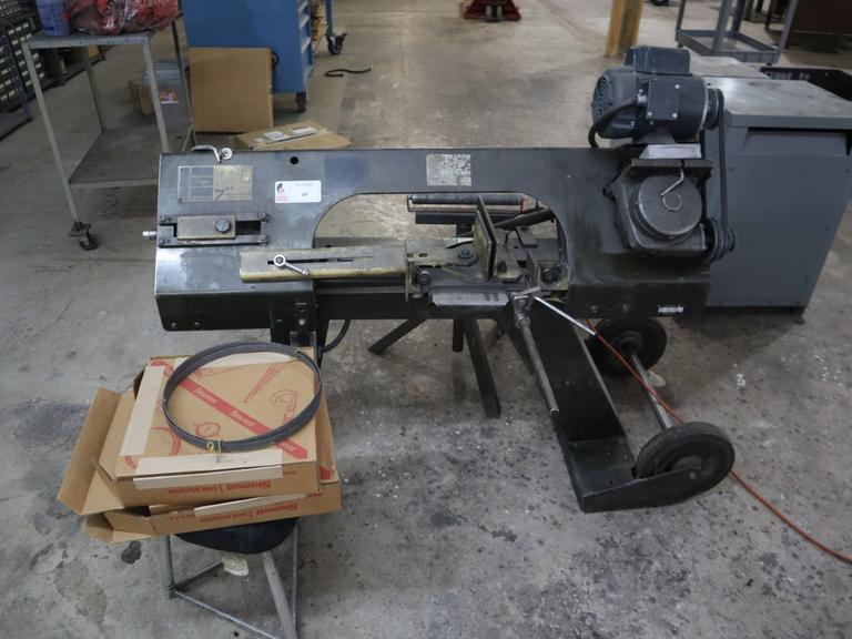 Emerson 7" Horizontal Band Saw, Manual Vise, 4 Speeds, Portable On Wheels, 1/2 HP, Manual Blade Tension, 3/4 " Max Blade