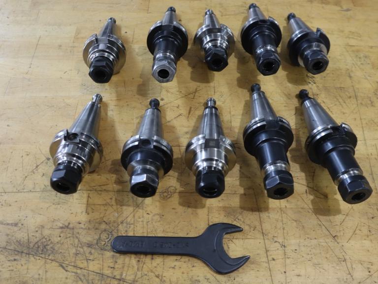 CT40 Taper Tool Holders: (10) ER-20 Collet Holders, (1) Wrench