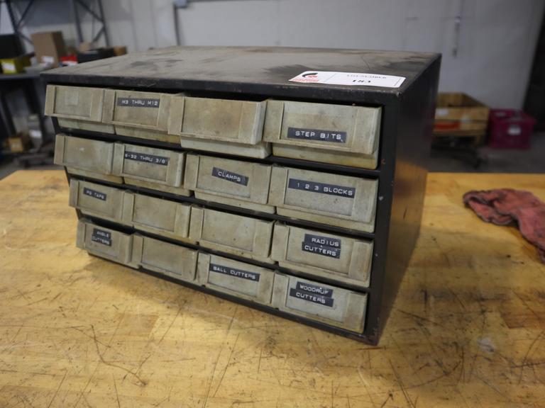 Multi Drawer Organizer with Step Drills, Taps, and End Mills