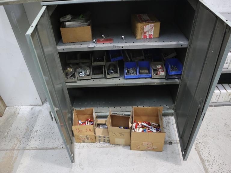 End Mills and Hardware in 2 -Door Metal Cabinet