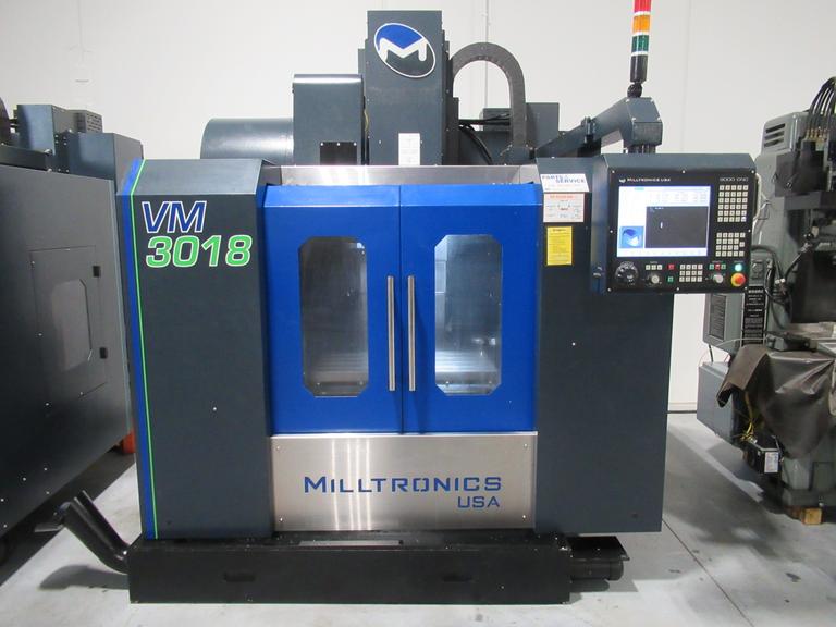 Milltronics VM3018 CNC Vertical Machining Center, 30"x18"x20", 10K RPM, Coolant, Chip Auger, Probing - New 2017
