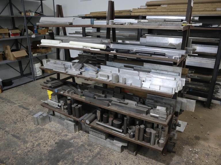 Steel and Aluminum Round and Bar Stock on Steel Rack