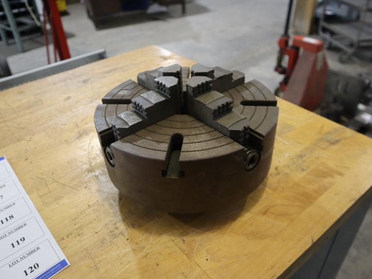 Bison 10" 4-Jaw Chuck with 2.5" Hole, D1-5 Camlock Back