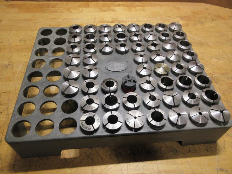 Assorted 5C Collets & Rack 1/16"-1-3/32"