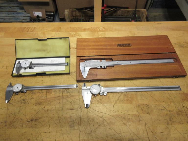 Mitutoyo Dial Calipers 8" & 150MM Metric, Generic 12" Dial Caliper, Starrett 14" Vernier 