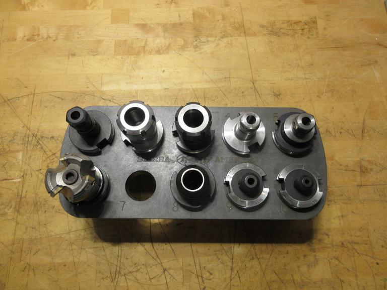 Assorted CAT40 Toolholders & Rack - ER16, ER32, Rigid Endmill Holders, Facemill