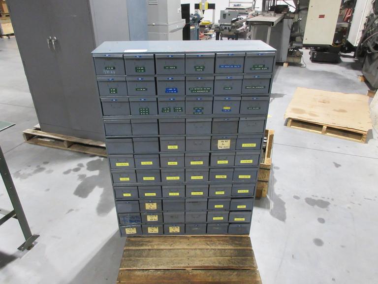 Metal Storage Cabinets - Total 66 Bin Shelving Unit with Drawers (3) Stackable