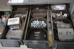 Multi-Bin (12) Storage Cabinet with Fasteners and Hardware