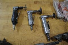 Pneumatic Tools: (3) Dynafiles, (3) Right Angle Grinders